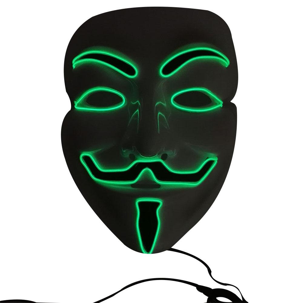 

V Vendetta Маскарадная маска со светодиодной подсветкой для Хэллоуина, фестиваля, косплей-вечеринки dark green #1