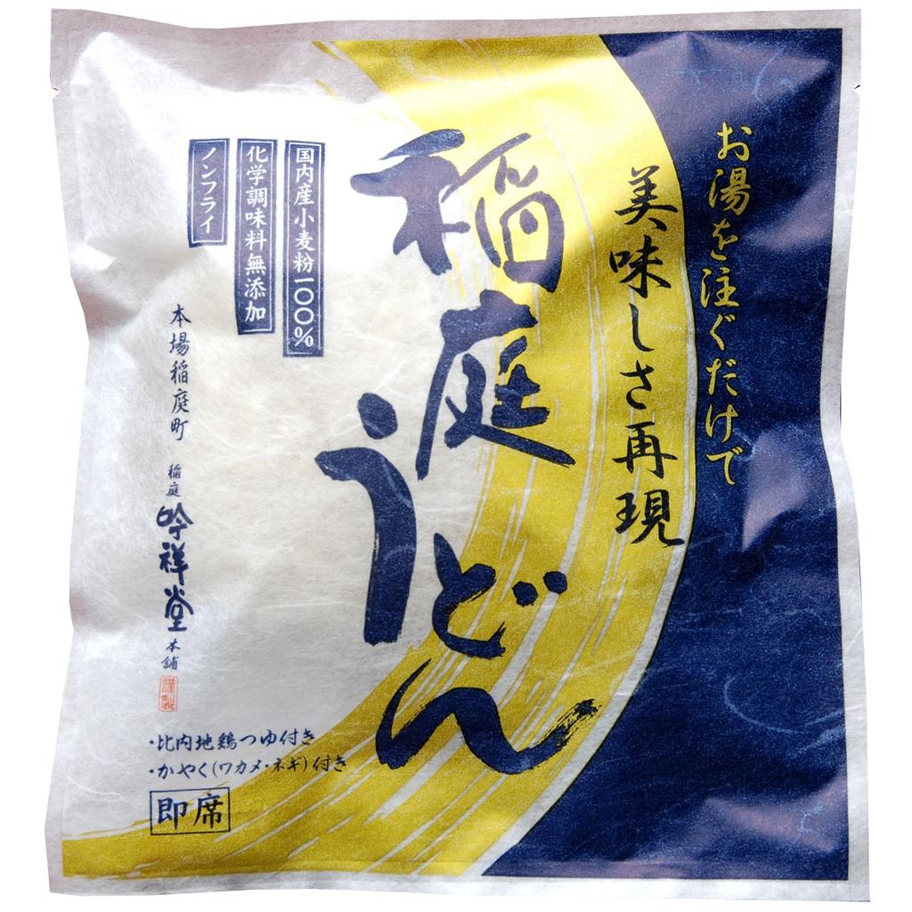 Inaniwa Ginshodo Honpo Ginshodo Inaniwa Udon Instant Type with Hinai Jidori Chicken Soup (SI-4) 55g X 4 Bags