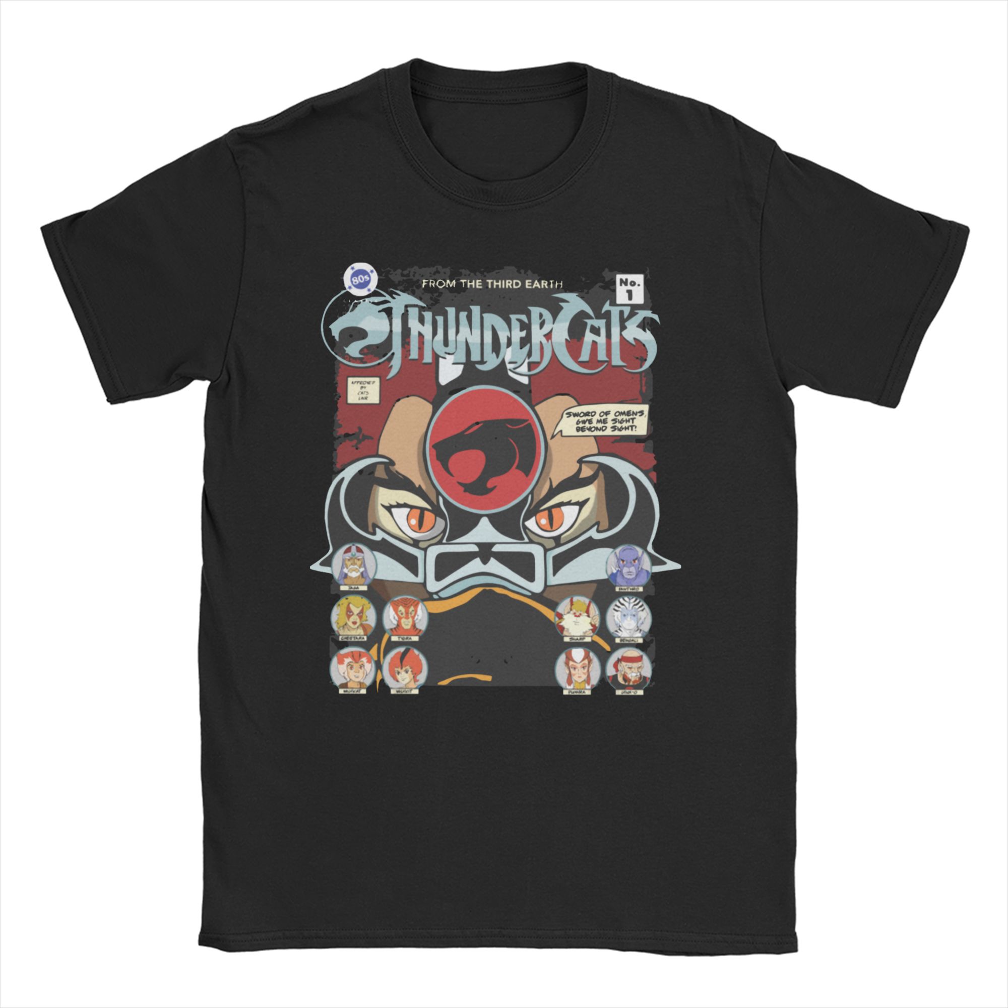 Men Womens ThunderCats T Shirt Panthro Cheetara Tygra 80s Retro Cartoon Pure Cotton Clothes Vintage Tee Shirt Graphic TShirts S