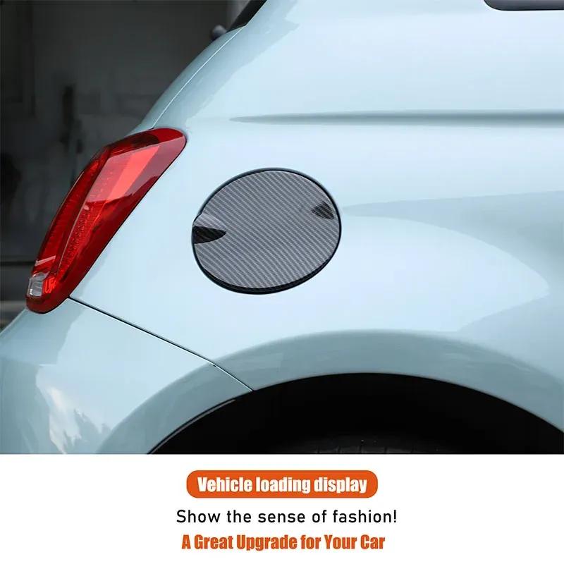 For Fiat 500 2016-2025 ABS Car Fuel Tank Cap Panel Trim Cover Decorative Sticker Protection Exterior Accessories