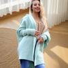 2025 Purple Batwing Knit Hoodie - Women's Loose-Fit Temperament Commuter Sweater Coat