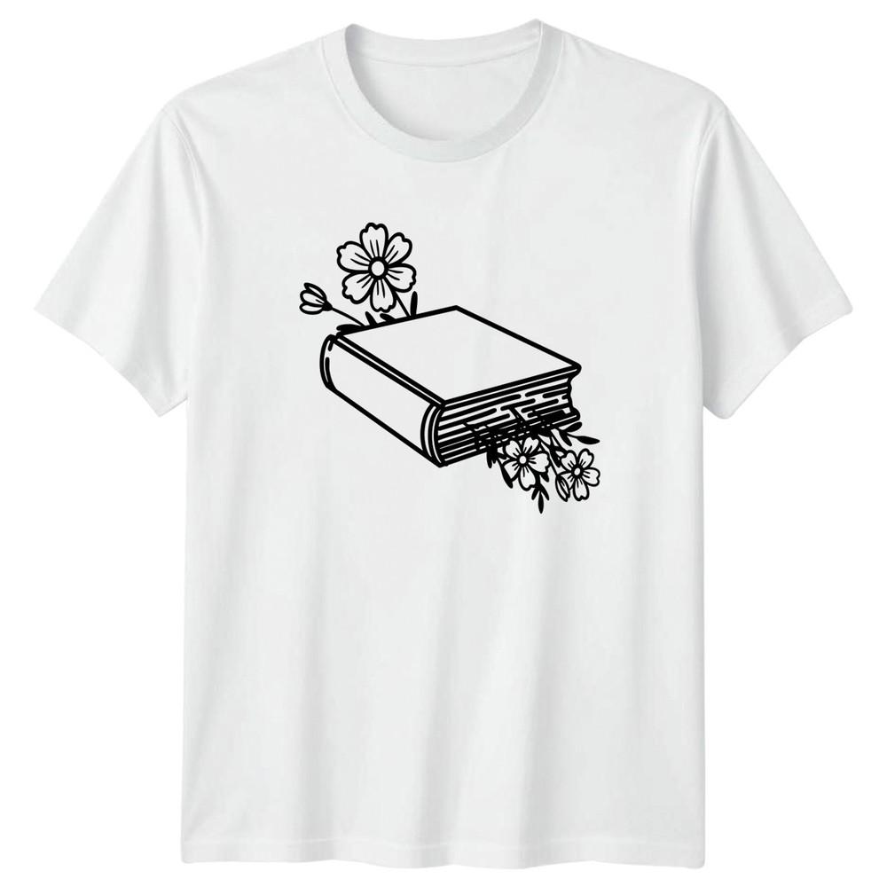 Just One More Chapter Floral Book Unisexs TShirt Aesthetic Reader S