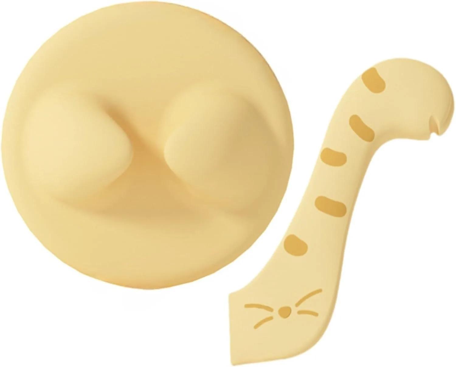 

Ложка для домашних животных, многофункциональная открывалка для консервных банок, ложка для смешивания влажной пищи, силиконовая крышка для консервных банок для кошек, аксессуар для хранения еды для домашних животных жёлтый