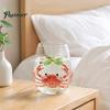 Transparent Octopus Motif Glassware 12oz Water Cup, Embossed Design, Hand Painted Marine Style Unique Gift for Ocean Lovers Drinking Home Bar
