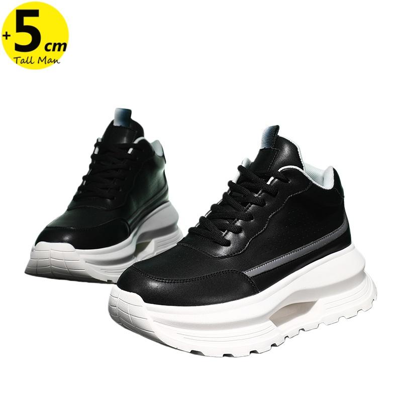 Lift Sneakers Leather Elevator Shoes Men