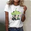 Cartoon panda pattern women's T-shirt O-neck short-sleeved T-shirt loose jumper summer women's fashion street