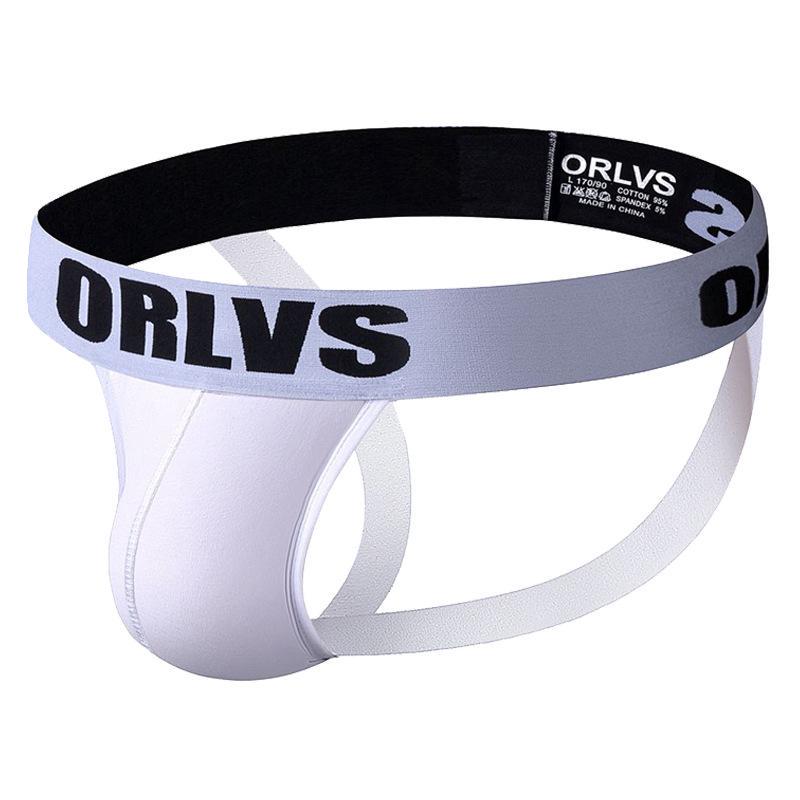 ORLVS Men's Low-Rise Breathable Cotton Thong, Double Thong Design, OR131
