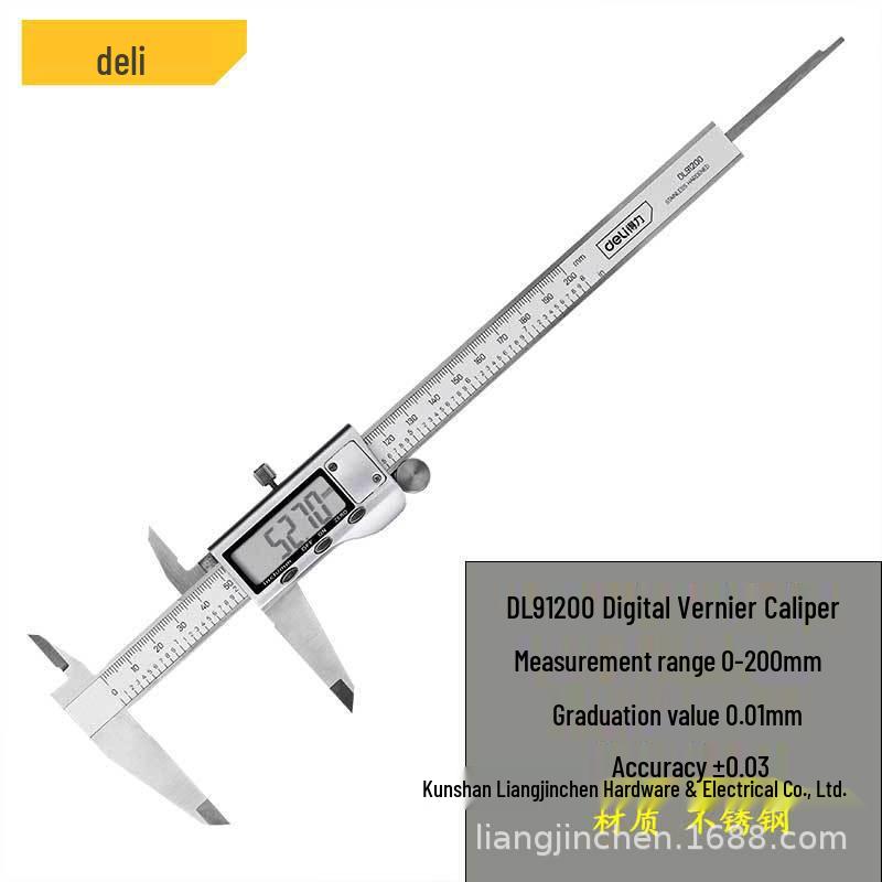 Deli Tools DL91150 Digital Stainless Steel Precision Depth Vernier Caliper 300mm