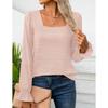 BITCED Women's Fashion Casual Long Sleeve Square Collar Blouses & Shirts
