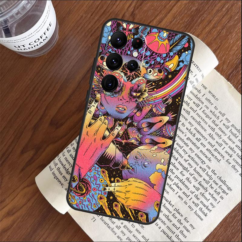 Colorful Psychedelic Art Phone Case For Samsung Galaxy S25 S24 S23 S22 S21 Ultra S9 S10 S20 Plus FE Funda Cover Shell