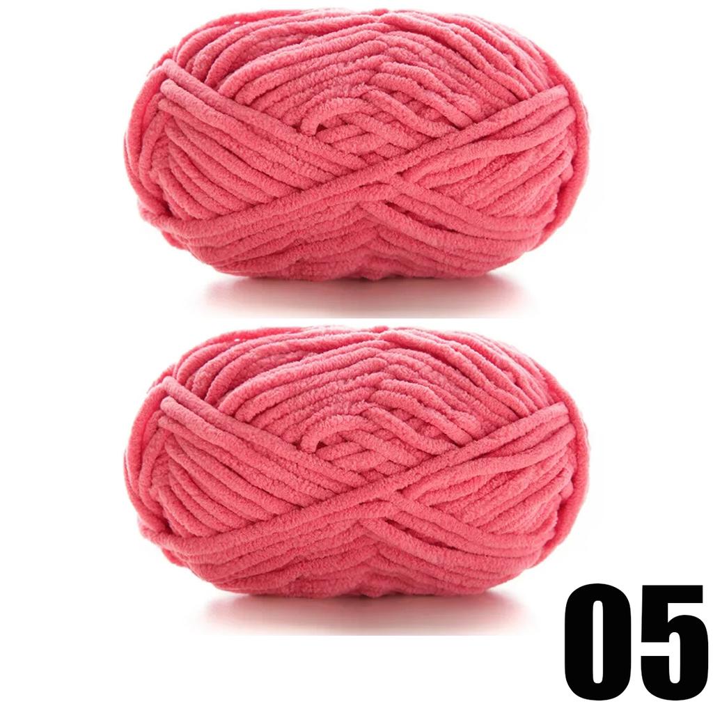 2pcsX50g Thick Velvet Yarn Handmade DIY Knitting Yarn Wool Line Scarf Hat Soft Chenille Yarn Knit Wol