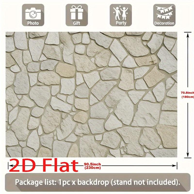 2D Planar Single-piece Stone Texture Party Banner - Country-style Stone Wall Background Birthday Party Decoration