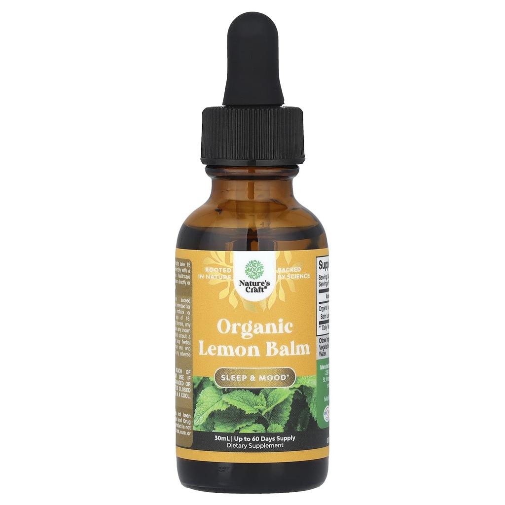 Nature's Craft Organic Lemon Balm, 30Ml