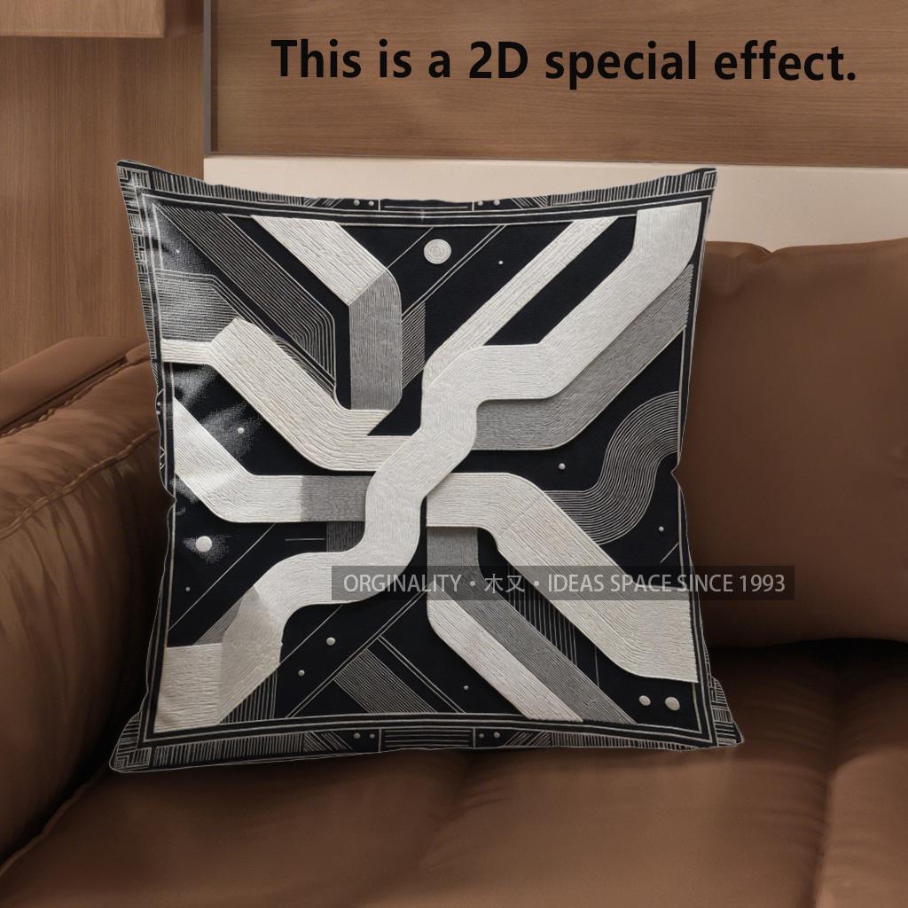 2D Modern Abstract Wave Pattern Digital Pillow Covers Pattern Cushion Cover Suitable For Sofa Bedroom Car Pillow Cover