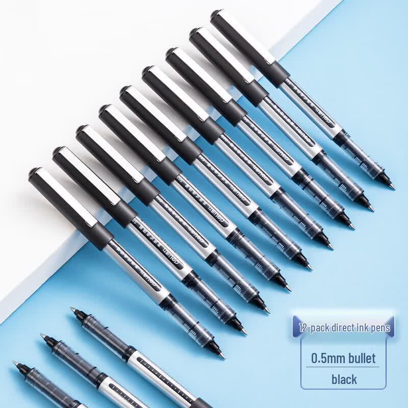 Deli S656 Black 0.5mm Gel Pen - Box of 12