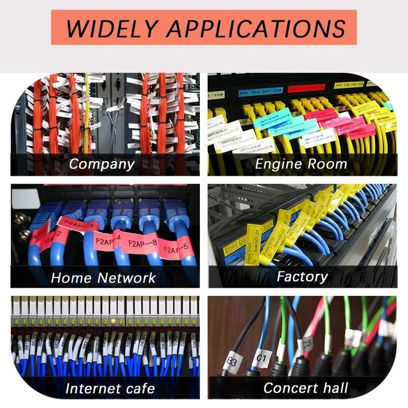 500Pcs/Roll 70*24mm Cable Labels Wire Marking Network Waterproof Thermal Printer Sticker Organizer Self-Adhesive Label Cable Tags