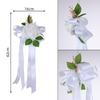 Wedding Car Rearview Mirror Decoration 1Pcs Retro Flower Bow Handle Decor Elegant Bridal Vehicle Accessory Ceremony Scene