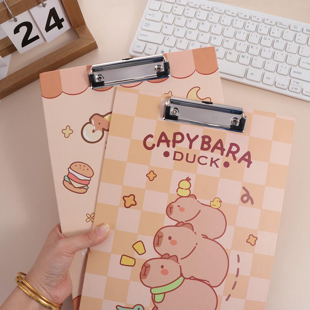 Aesthetic A4 Board Clip Folder File Storage Writing Clipboard Capybara File Folder  File Organizer