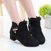 Modische Mädchen Samtfutter Prinzessin Kurze Stiefel für Herbst Winter Kinder Warme Freizeitschuhe