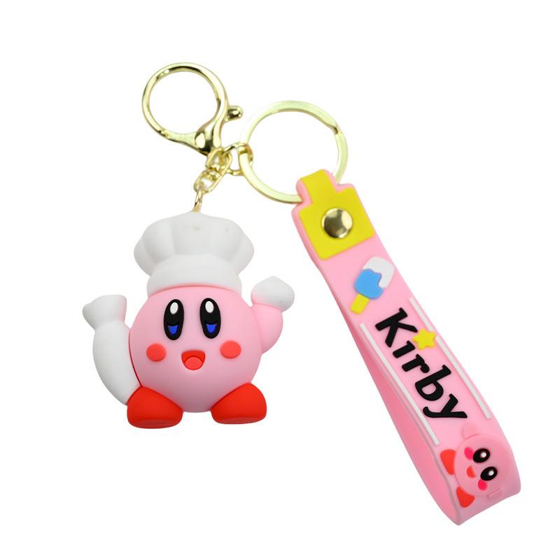 

Anime Creative Kirby Animation Doll Keychain Pendant Couple Bag Pendant Kirby Food Three-Dimensional Doll Car Keychain Pendant