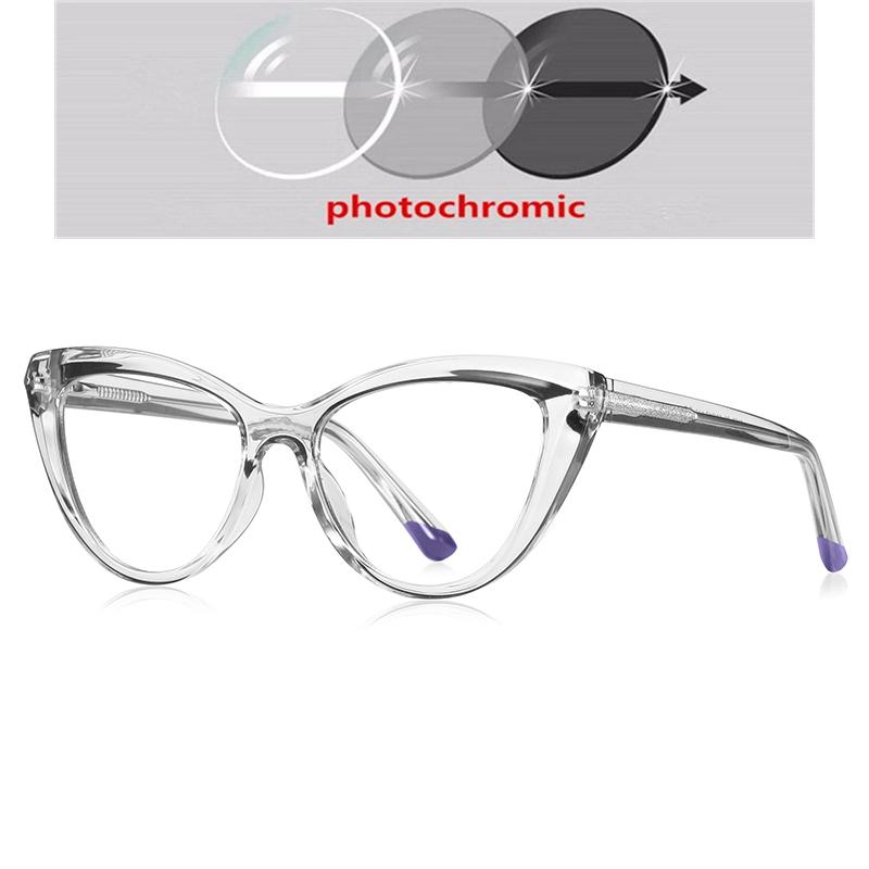 Transparent Purple Frame Cat Eye Nearsighted Glasses For Women Fashion Shortsighted Prescription Eyeglasse 0 -0.5 -0.75 To -6.0