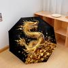 1 PC Automatic Folding Umbrella - Phoenix, Golden Dragon Pattern, Portable & Foldable Design with 8 Ribs, Christmas Birthday Gifts