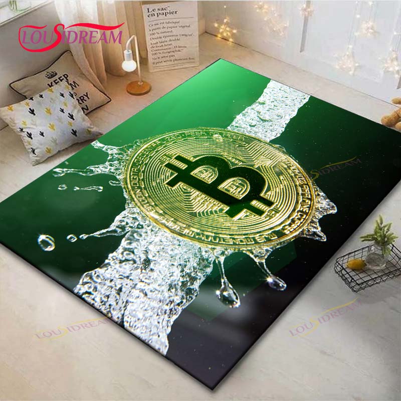 Hot Exquisite 3D Bitcoin BCT Printed Carpet Outdoor Rug Area Rug Non-slip Carpet Bedroom Decor Carpet for Room Gift