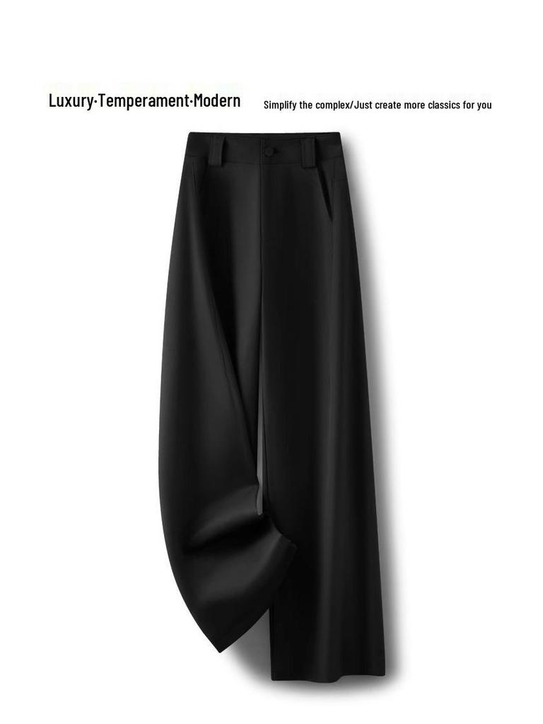 Women's High-Waist Wide Leg Trousers: 2025 Spring/Autumn Fashion, Versatile, Trendy, Slimming, Straight-Leg Casual Pants
