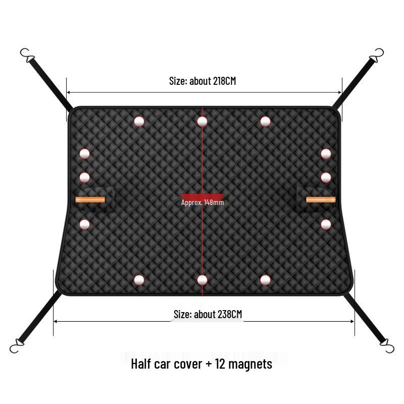 Magnetic Black Car Windshield Snow and Sun Cover (Thickened, Antifreeze)