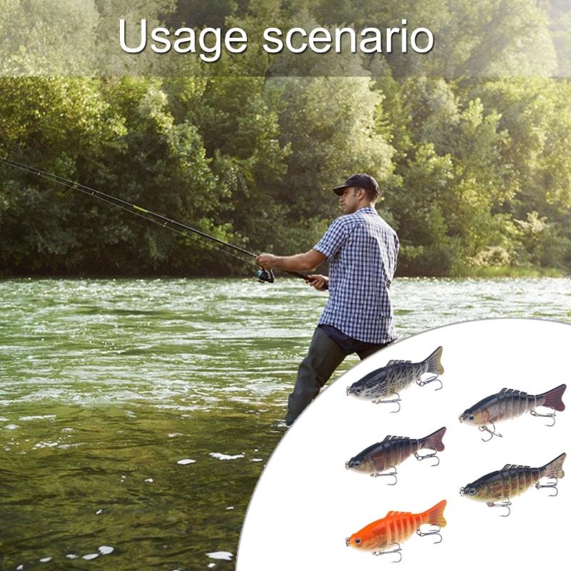 Swimming Lures Multi Jointed Swimbaits with Treble Hook 10cm Fishing Lure Artificial Hard Baits for Trout