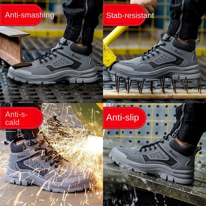 Labor Insurance Boots, Smash-proof and Puncture-proof Labor Insurance Shoes, Men's Steel Baotou Labor Insurance Shoes