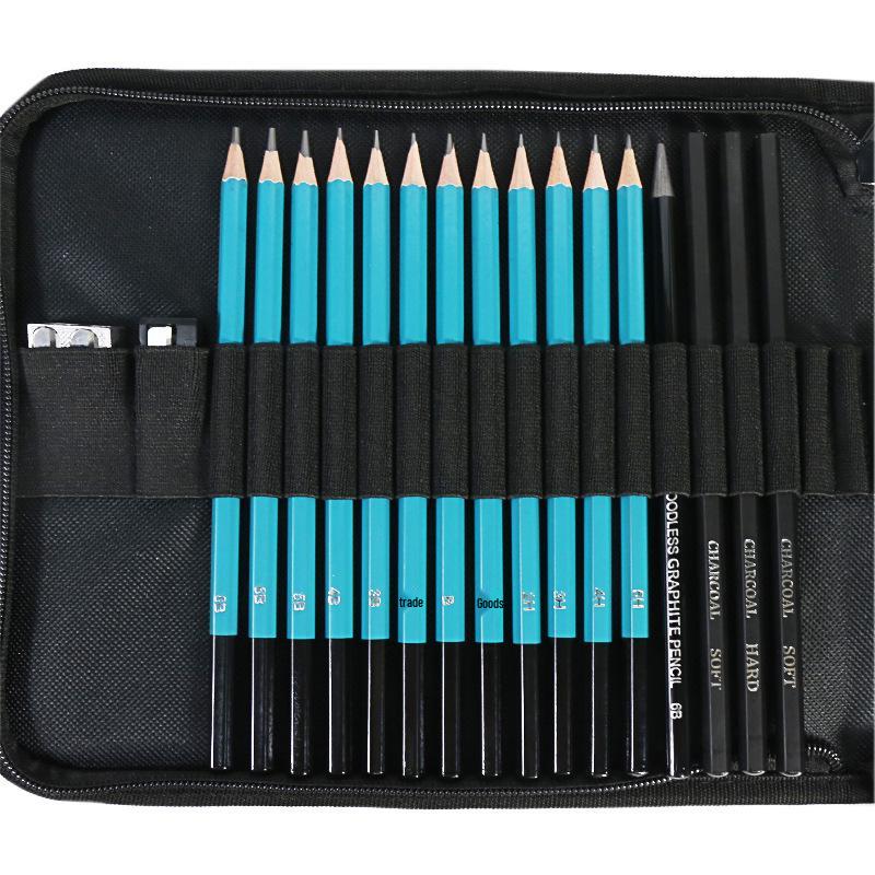 33-Piece Sketch & Charcoal Pencil Art Set with Gift Box