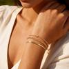 3pcs Set Simple Stainless Steel Bracelet for Women, Adjustable Gold Plated Thin Chain Bracelets, Fashion Stackable Jewelry Set