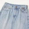 RAIN.CUN Women's High-Waisted A-Line Slit Denim Skirt