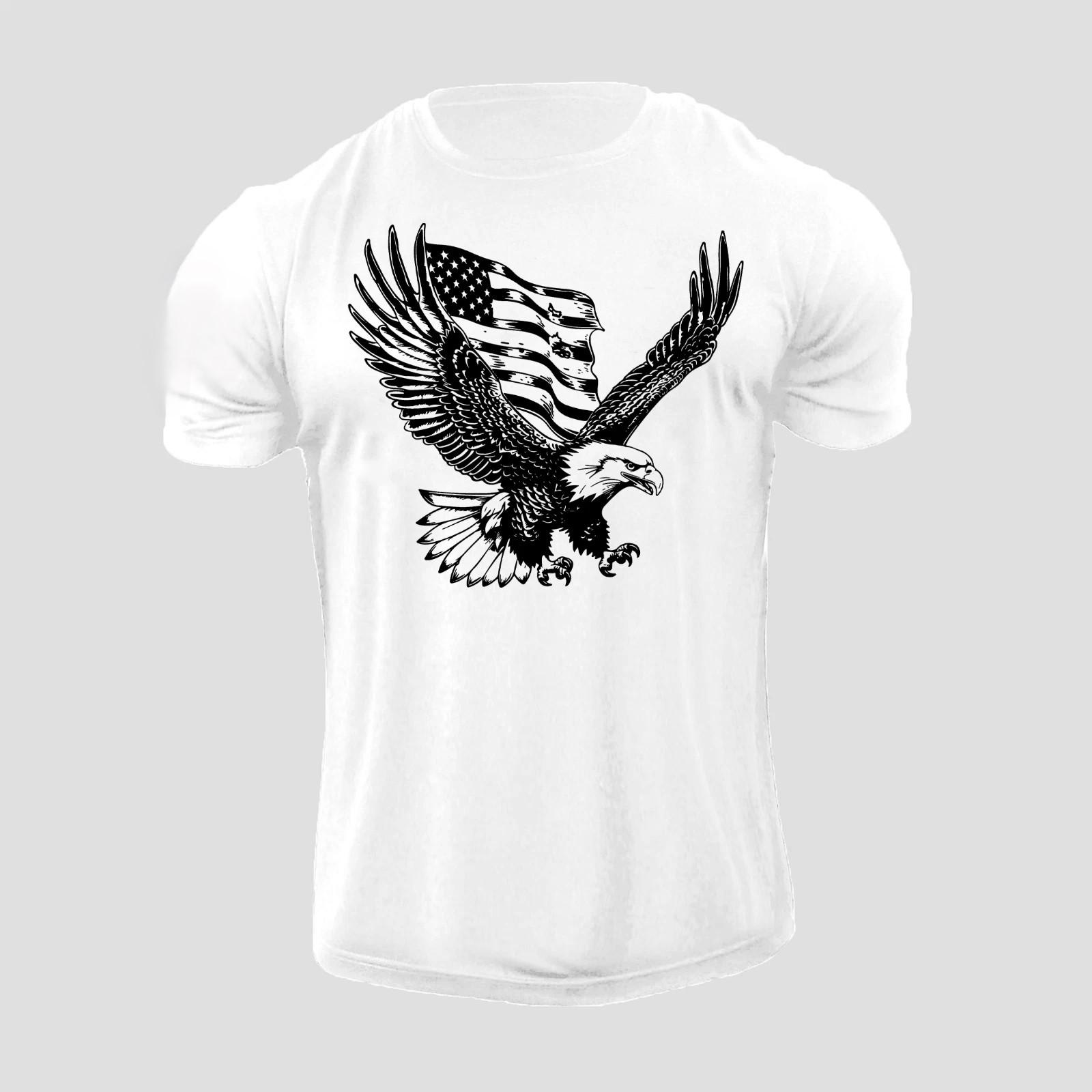 Distressed USA Eagle Flag Patriotic Graphic Tee HOT ITEM S разноцветный