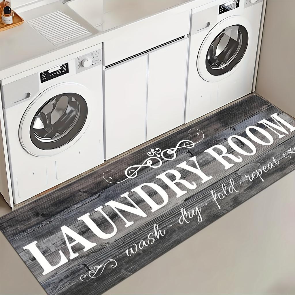 VIKAMA American-Style Vintage Laundry Room, Bathroom Rug Kitchen Dirt-Resistant And Easy-To-Clean Floor Mat, Entrance Door Mat