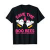 Save The Boo Bees Breast Cancer Awareness T Shirt Cute Ghost Bee Round Neck Casual Tee