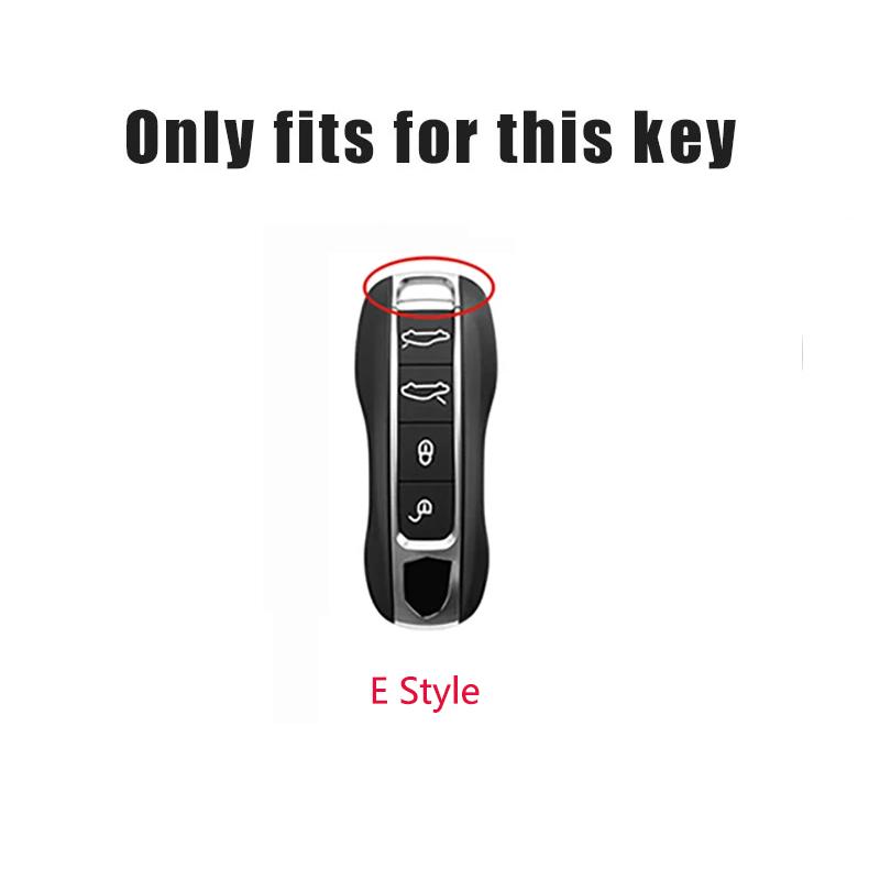 4 Buttons Zinc Alloy Leather Car Remote Key Case Cover Shell for Porsche New Cayenne Panamera 911 992 Taycan Accessories Sticker