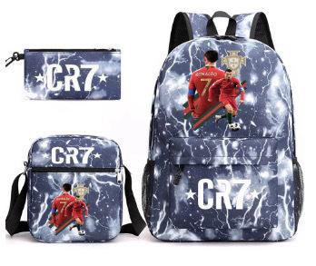 Youth Fashion Backpack Shoulder Bag Pencil Case Children'S Student School Bag 3-Piece Set