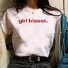 Lesbian Girl Kisser Pride LGBTQ WLW Pansexual Bisexual T-Shirt Y2k Shirt Streetwear Retro Short Sleeves Shirts Unisex Casual Tops