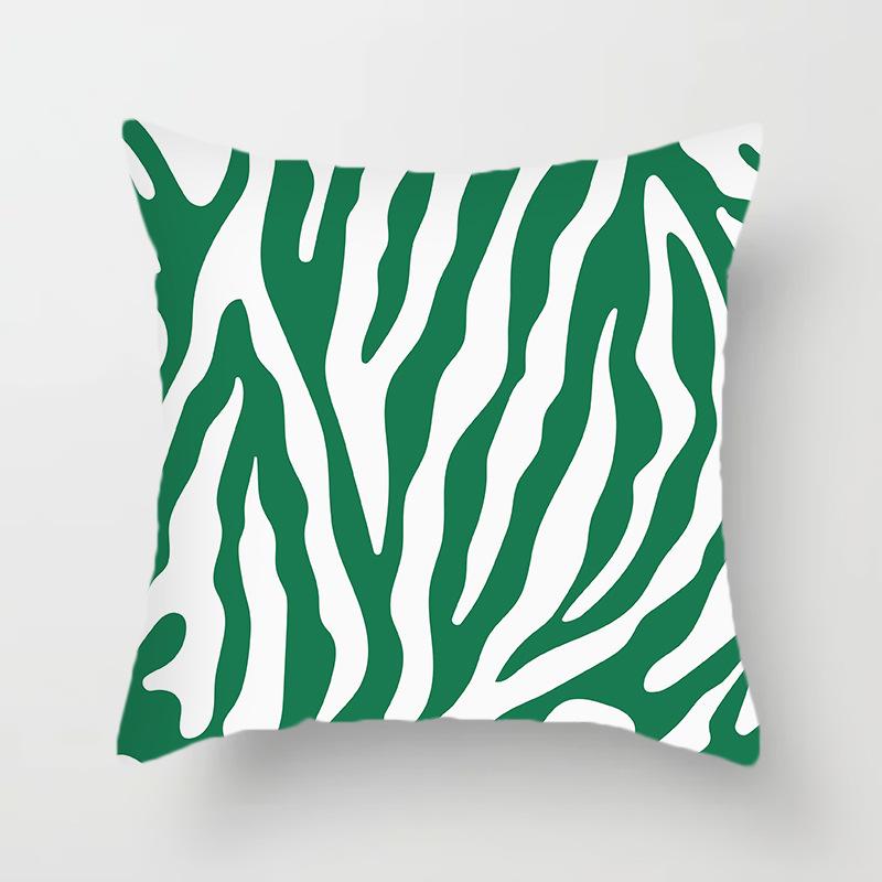 Green Cushion Cover Geometric Decor Living Room Office Sofa Pillowcase Home Decor Peach Skin Pillowcase
