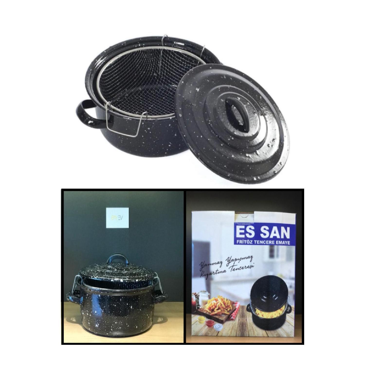 

Вогнестійкий каструля Essan Stickless, напружена емальована чорний