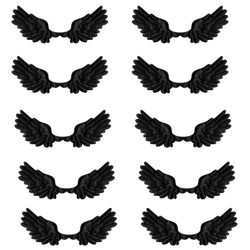 10Pcs Fabric Wing Charm Embossed Fabric Wing Appliques For Handmade Art Craft Home Decoration Clothing Sewing Craft