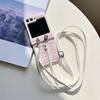 Lanyard Crossbody Weave Leather Phone Case for Samsung Galaxy Z Flip 6 5 4 3 Flip6 Flip5 Flip4 Flip3 5G Protective Cover