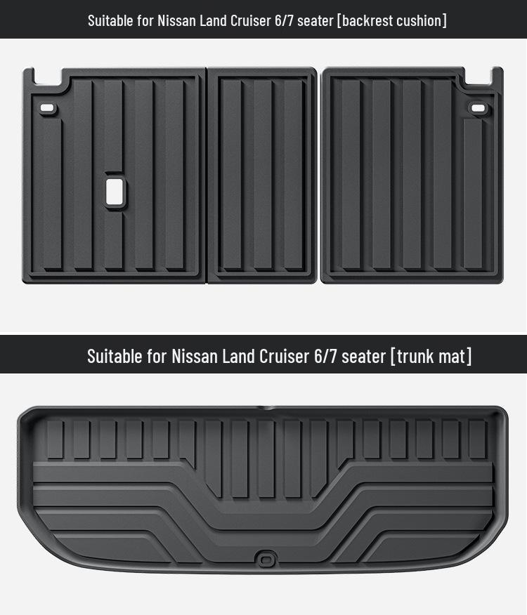 Custom All-TPE Floor, Trunk, and Seat Back Mats for 24 Nissan Land Cruiser Models