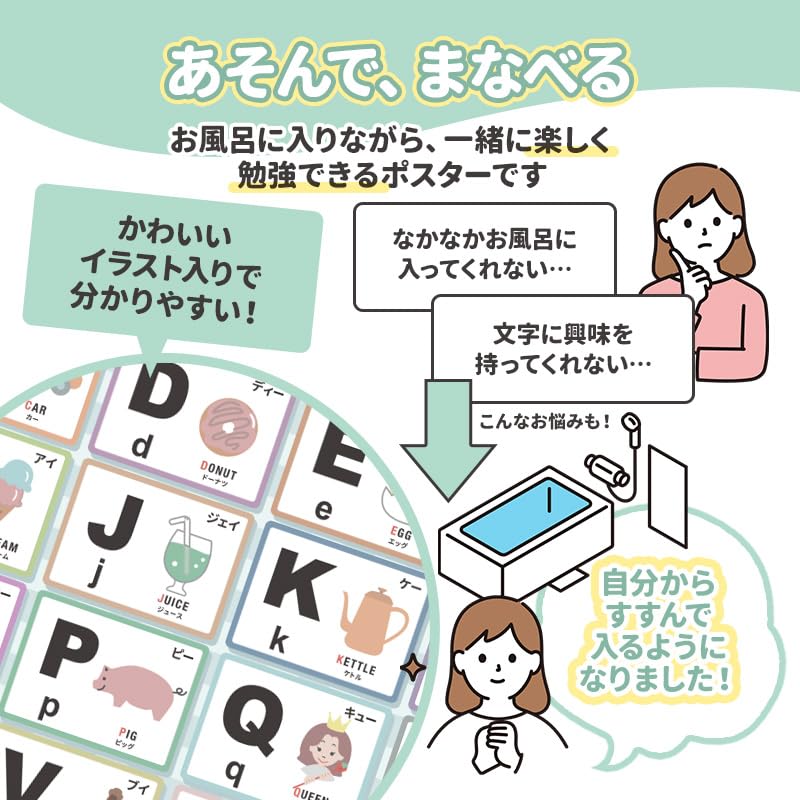 Sanrio Characters Alphabet Poster, Bath Poster, Magnetic Sheet [Magnet Park] ABC Chart, Elementary School Students, Toddlers, 40cm X 57cm, ABC Poster