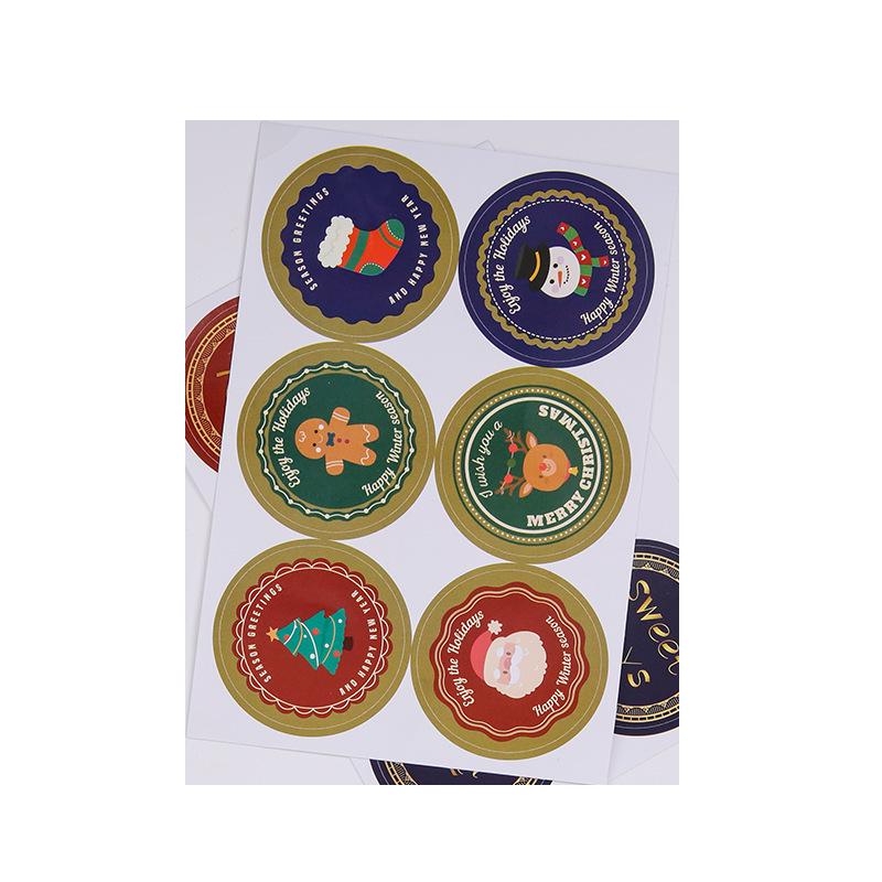 Christmas Eve Self-Adhesive Cartoon Old Man Stickers - Decorative Packaging Seals