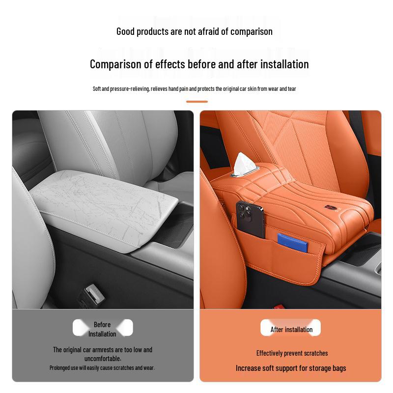 Hongqi HS5 Armrest Pad with Tissue Box, Cup Holder & Storage Organizer