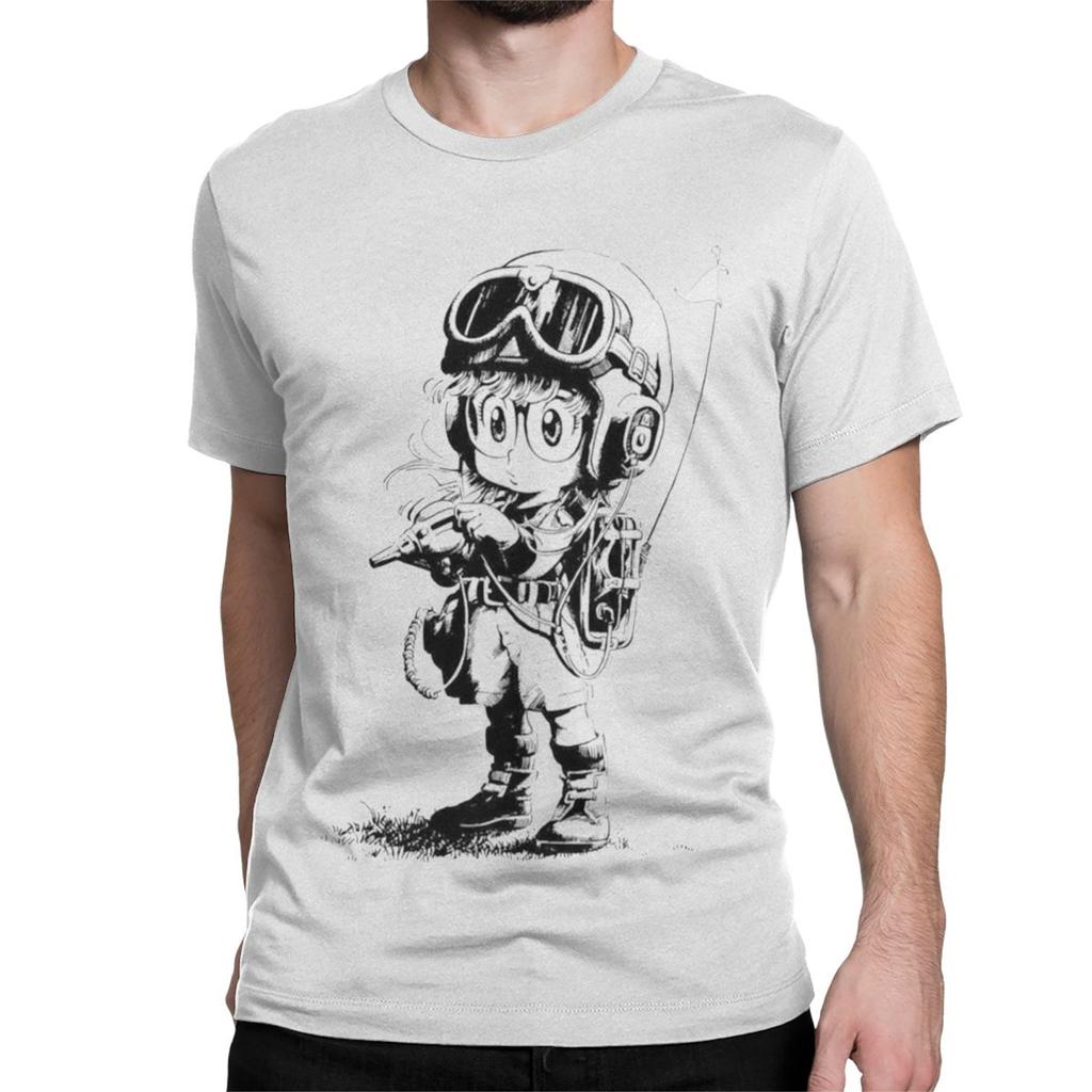 Arale TShirt for Men Women Dr Slump Anime Awesome Pure Cotton Tees Round Collar Short Sleeve T Shirt Birthday Present Clothing