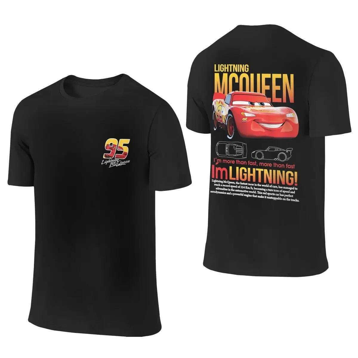 

Літня футболка Lightning Mcqueen та Sally для пар Футболки Mcqueen Sally Двосторонній принт Футболка для чоловіків жінок Бавовняна Оверсайз З коротким рукавом L жовтий